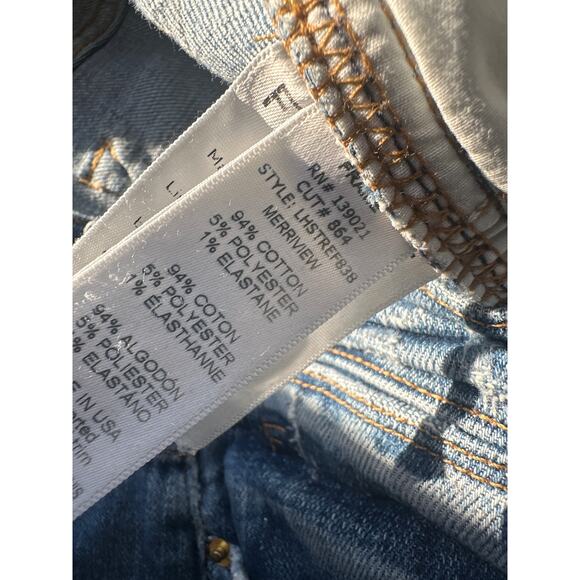 FRAME Le High Straight Raw Hem Jeans in Merriview Blue Size 29 - Picture 8 of 9